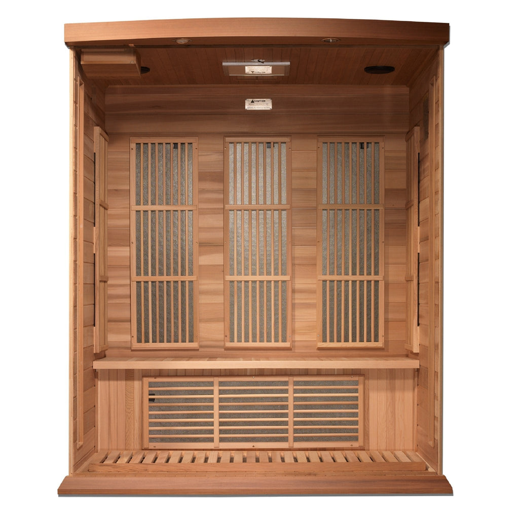 Maxxus 3-Person Low EMF FAR Infrared Sauna - Canadian Red Cedar |Deep Detox, Faster Recovery, At-Home Red Light Relaxation