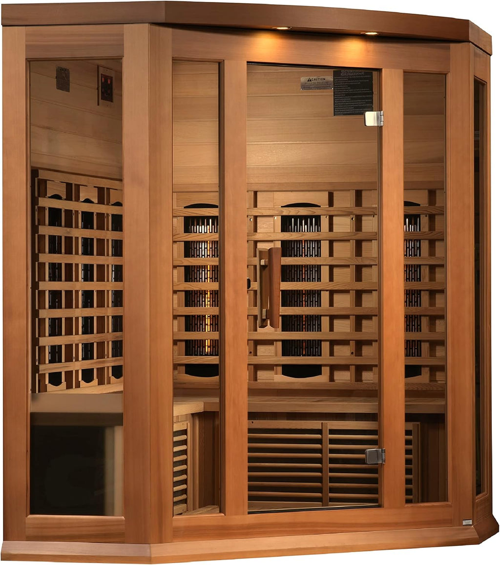 Maxxus Full Spectrum Far Infrared Sauna - 3-Person Canadian Hemlock Home Wellness Retreat