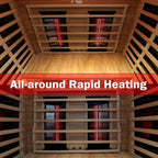 Deluxe 2‑Person Outdoor Mahogany Low EMF FAR Infrared Sauna – Bluetooth Audio & LED Chromotherapy