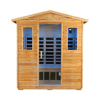 Deluxe 3-Person Outdoor Full Spectrum Low EMF Infrared Home Sauna With Bluetooth Speakers And LED Reading Light
