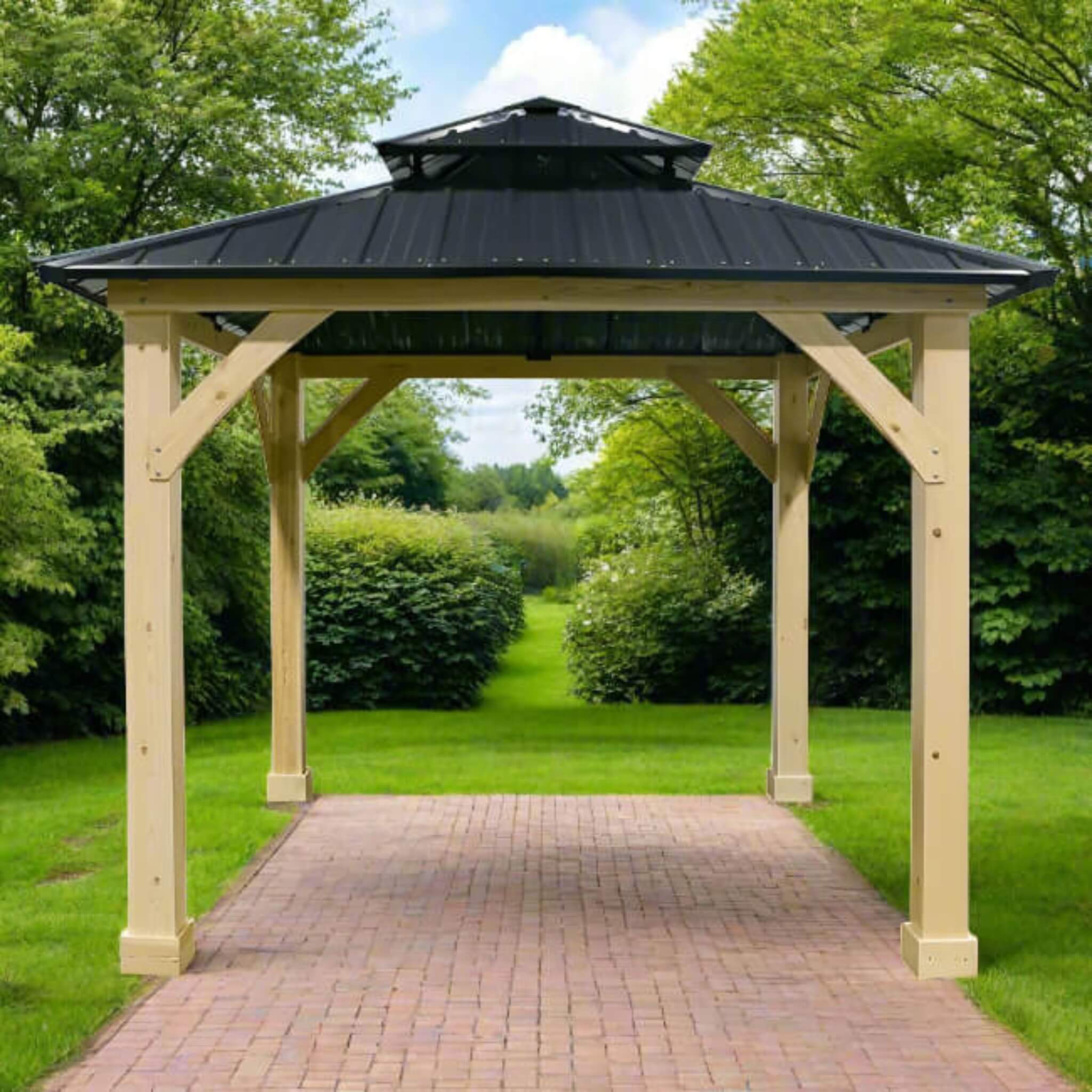 Premium Outdoor Patio Hardtop Gazebo W/ Double Steel Roof