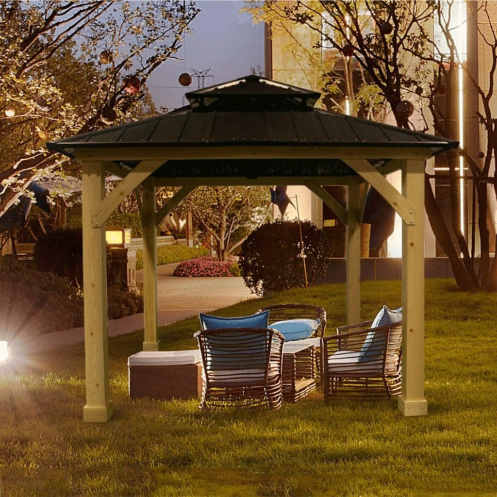 Premium Outdoor Patio Hardtop Gazebo W/ Double Steel Roof