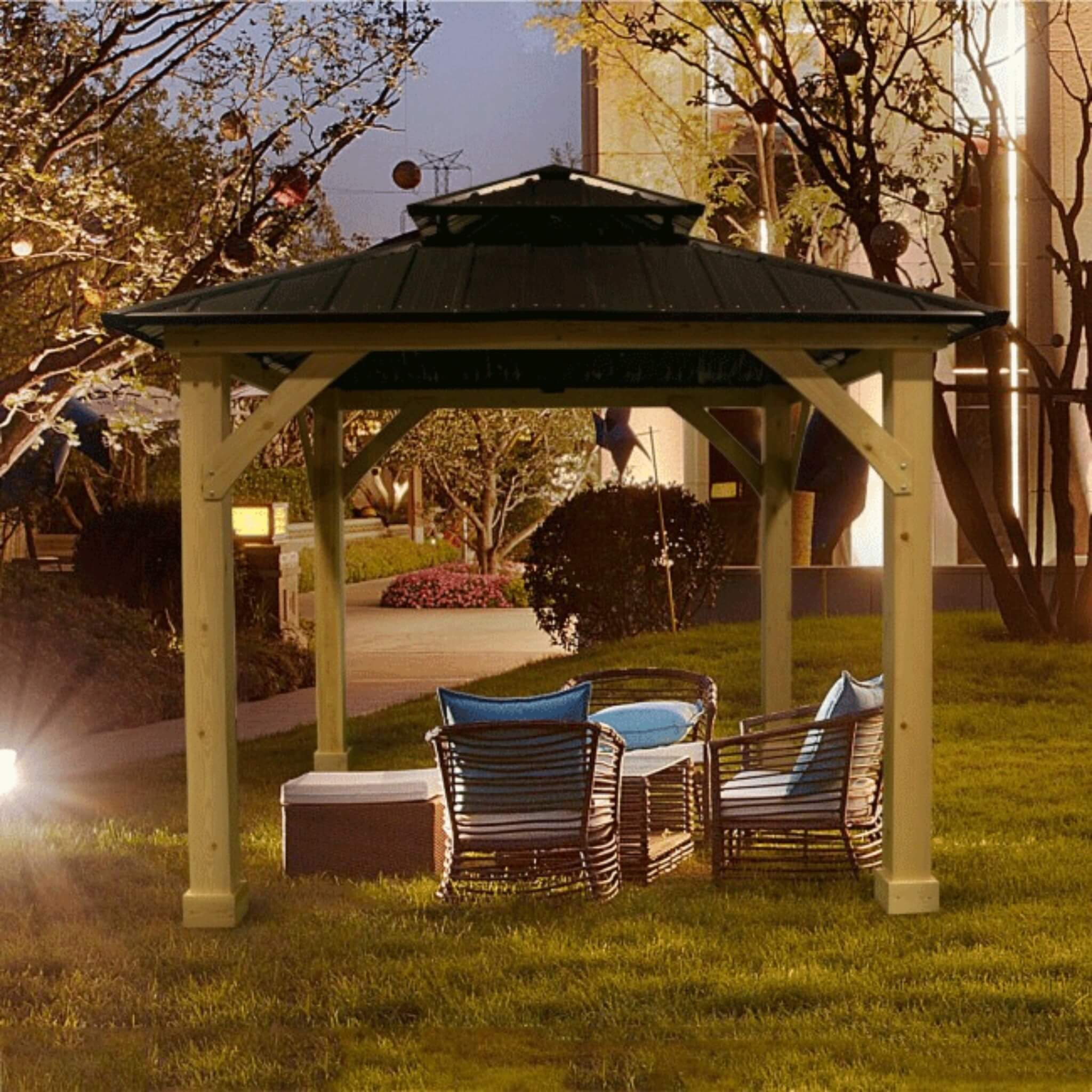 Premium Outdoor Patio Hardtop Gazebo W/ Double Steel Roof