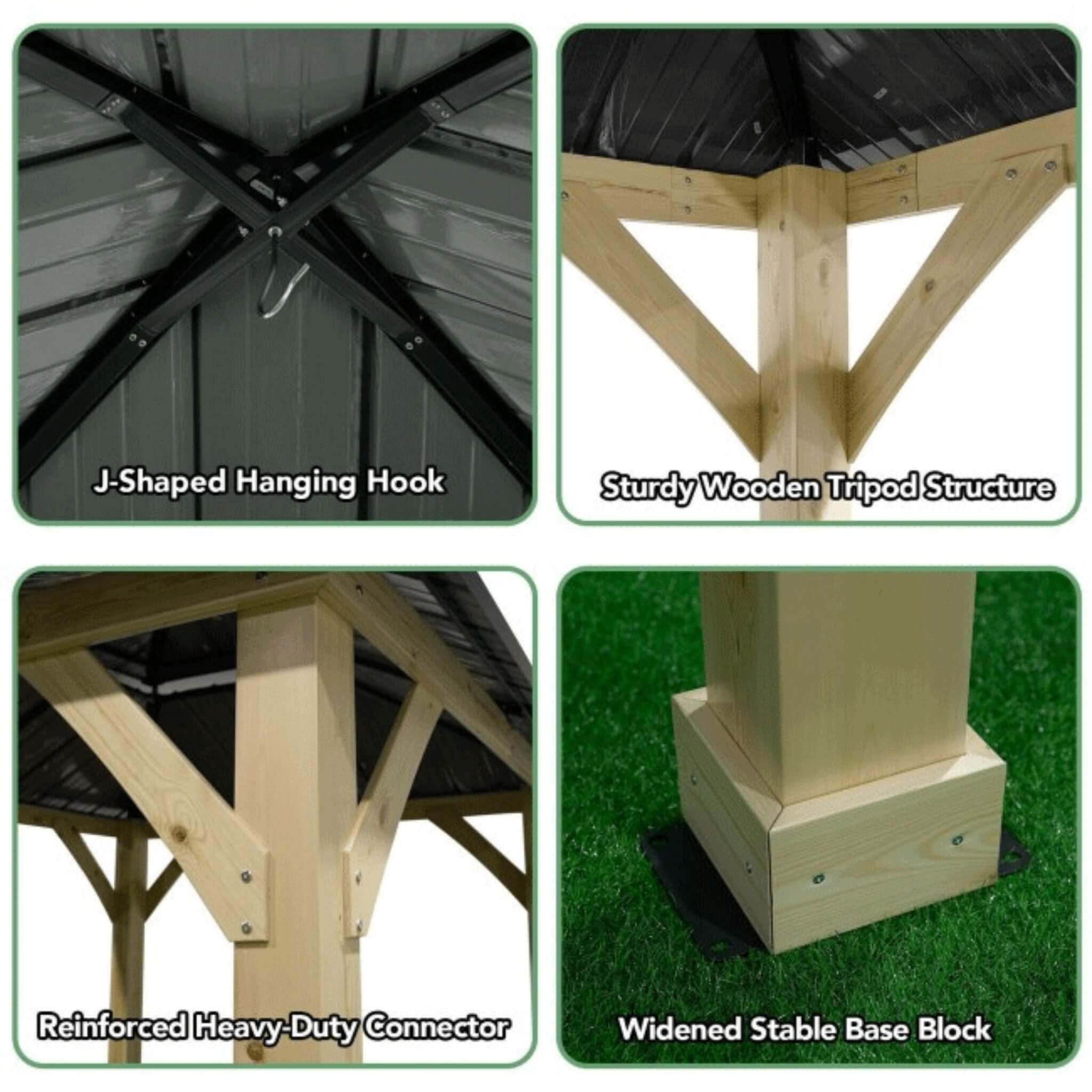 Premium Outdoor Patio Hardtop Gazebo W/ Double Steel Roof