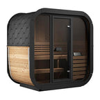 SaunaLife 3-Person Cube-Series Luxury Wooden Outdoor Home Sauna Kit