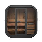SaunaLife 3-Person Cube-Series Luxury Wooden Outdoor Home Sauna Kit