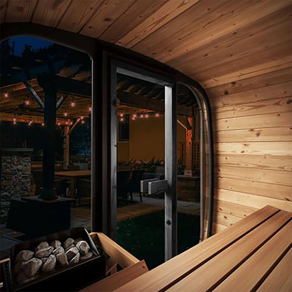 SaunaLife 3-Person Cube-Series Luxury Wooden Outdoor Home Sauna Kit