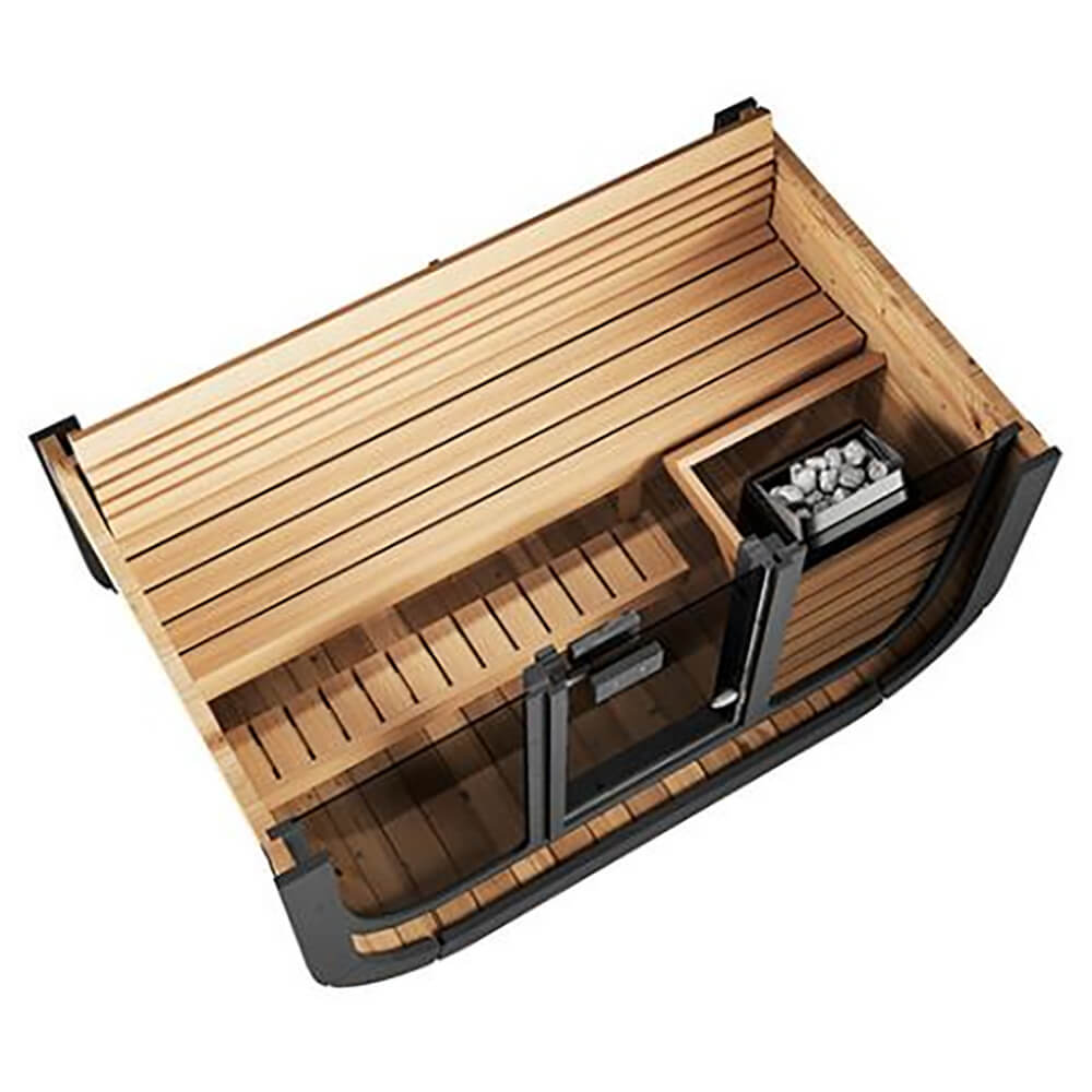 SaunaLife 3-Person Cube-Series Luxury Wooden Outdoor Home Sauna Kit
