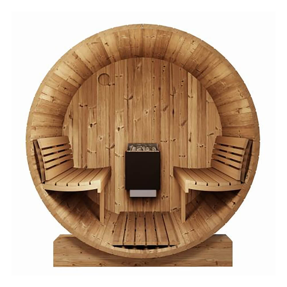 SaunaLife Ergo Series 4-Person Outdoor Sauna Barrel With Glass Front