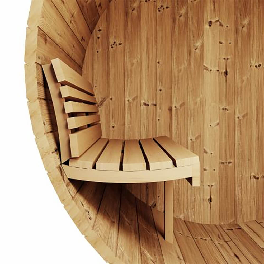 SaunaLife Ergo Series 4-Person Outdoor Sauna Barrel With Glass Front