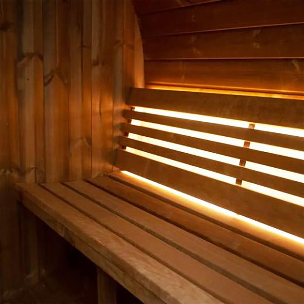 SaunaLife Ergo Series 4-Person Outdoor Sauna Barrel With Glass Front