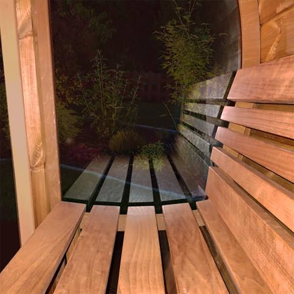 SaunaLife Ergo Series 4-Person Outdoor Sauna Barrel With Glass Front