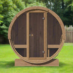 SaunaLife Ergo Series 4-Person Outdoor Sauna Barrel With Glass Front