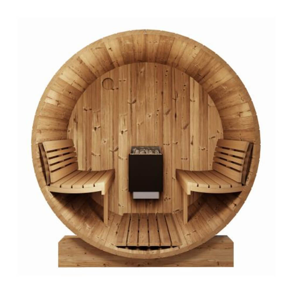 SaunaLife Ergo Series 6-Person Outdoor Thermo-Spruce Sauna Barrel