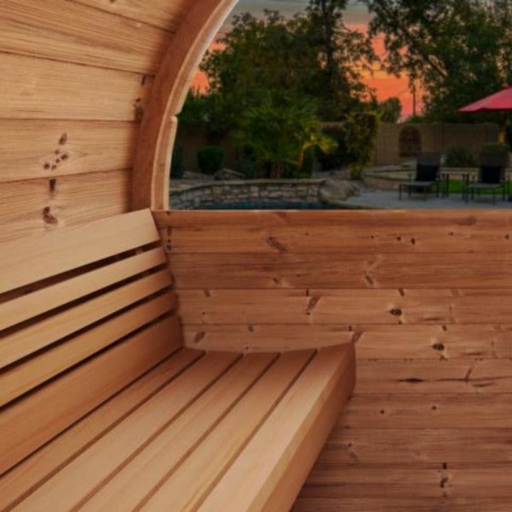 SaunaLife Ergo Series 6-Person Outdoor Thermo-Spruce Sauna Barrel