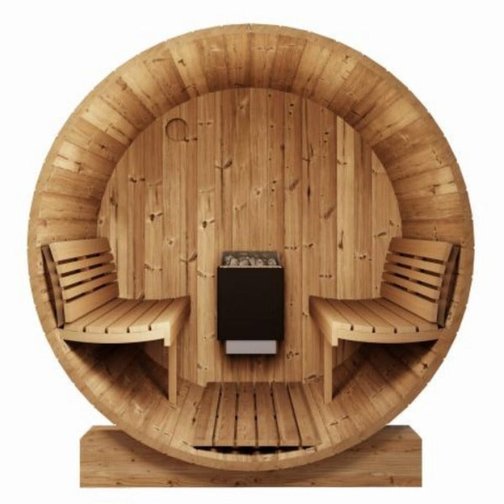 SaunaLife Ergo Series 6-Person Outdoor Thermo-Spruce Sauna Barrel