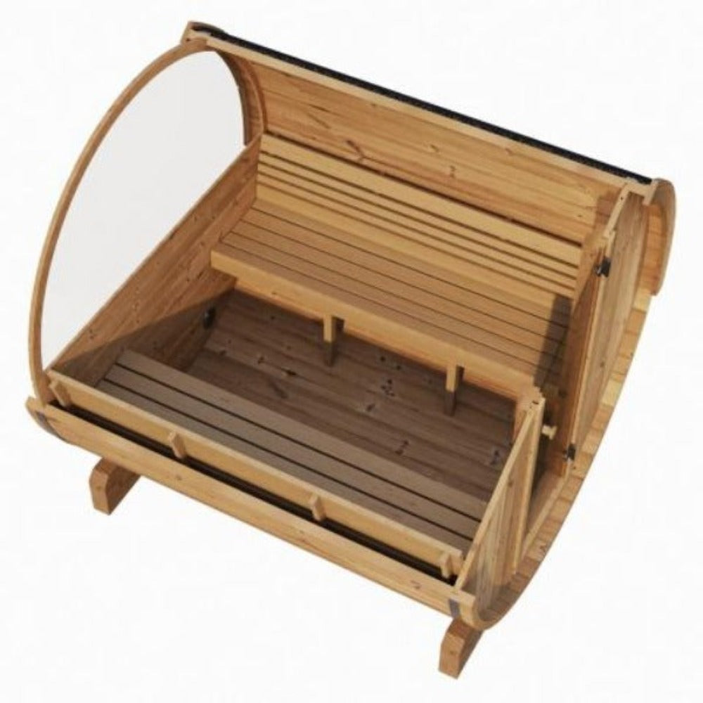 SaunaLife Ergo Series 6-Person Outdoor Thermo-Spruce Sauna Barrel