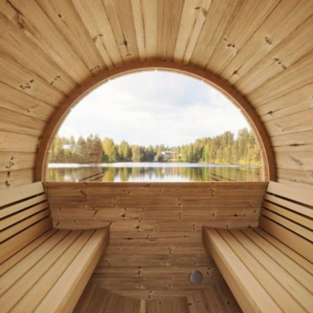 SaunaLife Ergo Series 6-Person Outdoor Thermo-Spruce Sauna Barrel