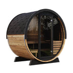 SaunaLife Ergo Series 4-Person Outdoor Sauna Barrel With Tempered Glass Front