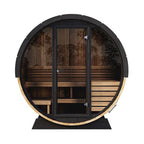 SaunaLife Ergo Series 4-Person Outdoor Sauna Barrel With Tempered Glass Front