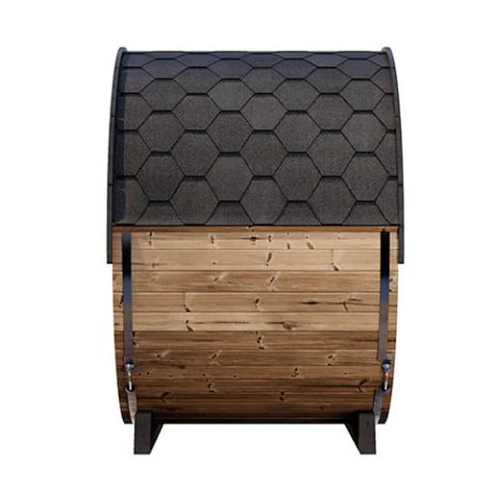 SaunaLife Ergo Series 4-Person Outdoor Sauna Barrel With Tempered Glass Front