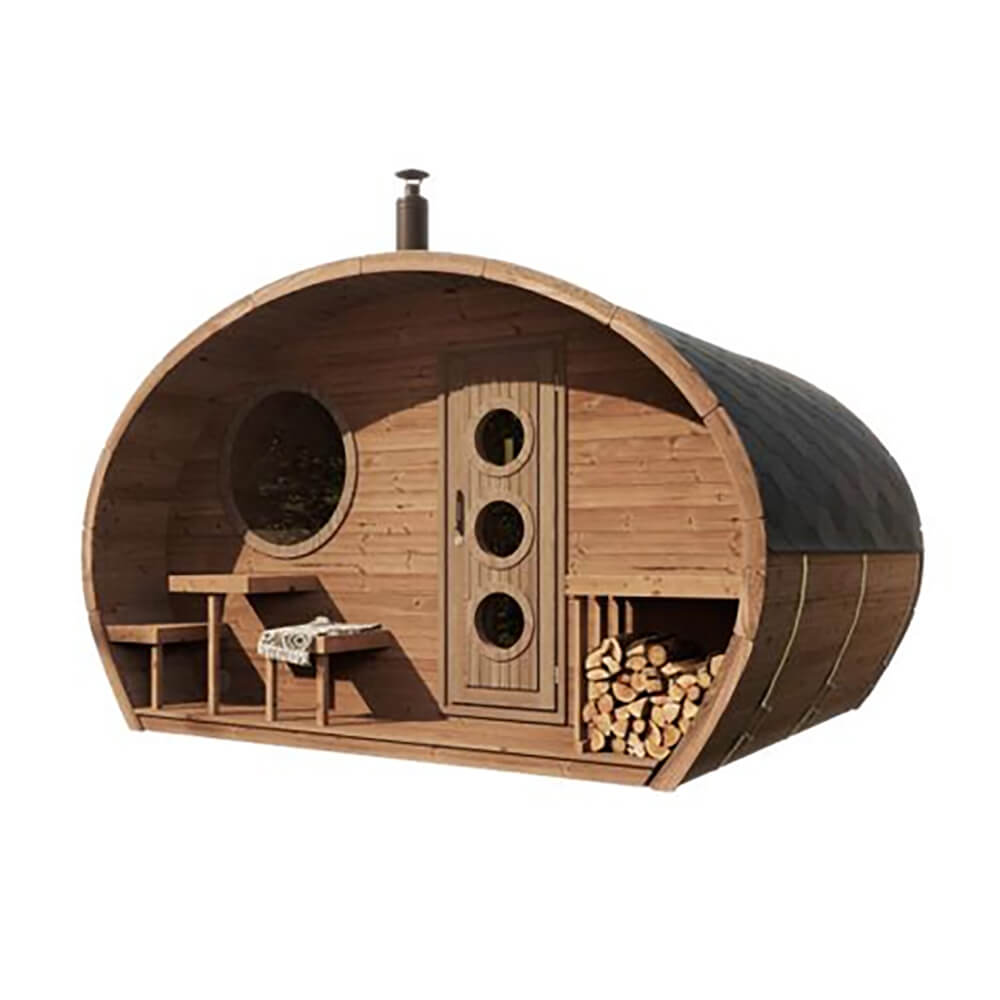 SaunaLife 8-Person Garden-Series Luxury Wooden Outdoor Home Sauna Kit