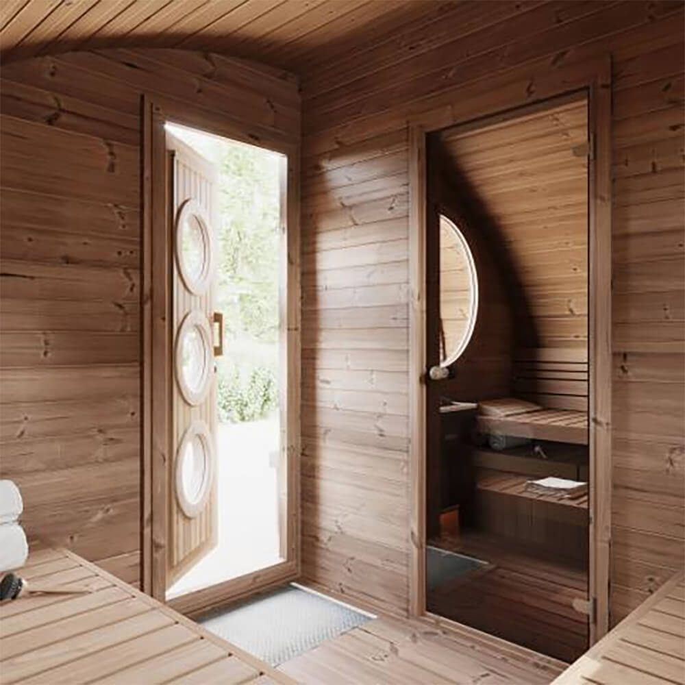 SaunaLife 8-Person Garden-Series Luxury Wooden Outdoor Home Sauna Kit