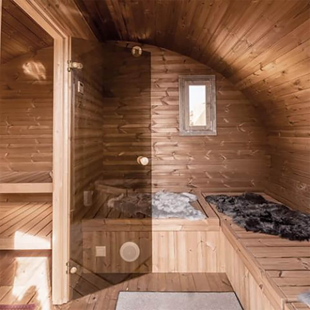 SaunaLife 8-Person Garden-Series Luxury Wooden Outdoor Home Sauna Kit