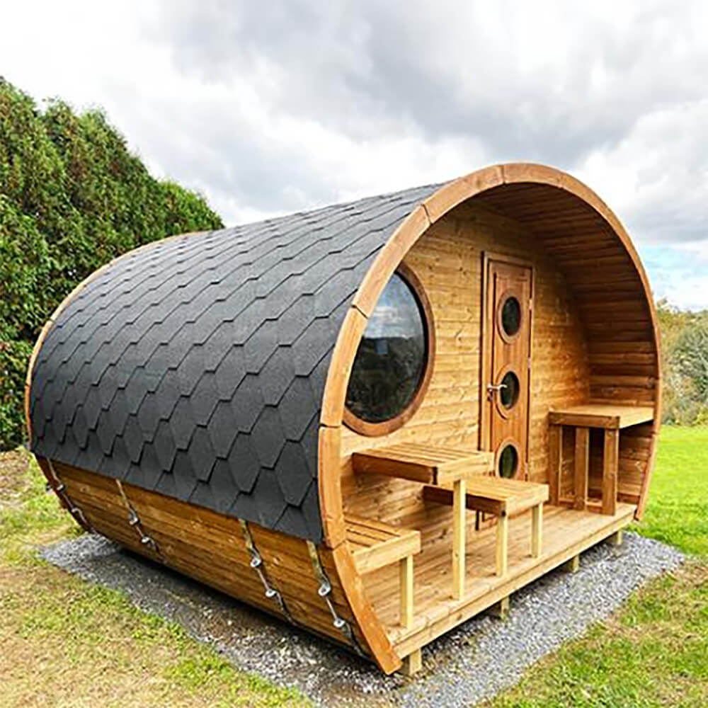 SaunaLife 8-Person Garden-Series Luxury Wooden Outdoor Home Sauna Kit